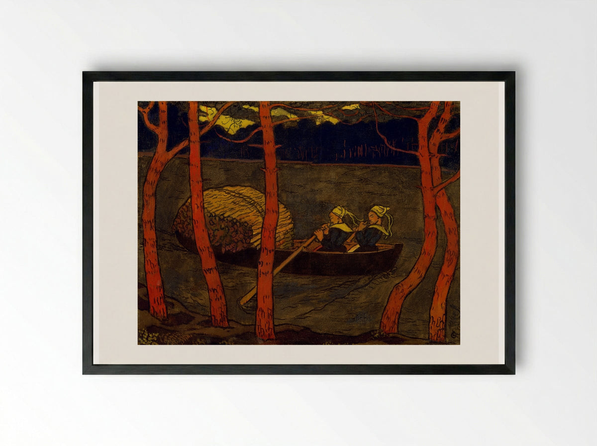 Boatwomen in Brittany - Georges Lacombe - Framed Print Black