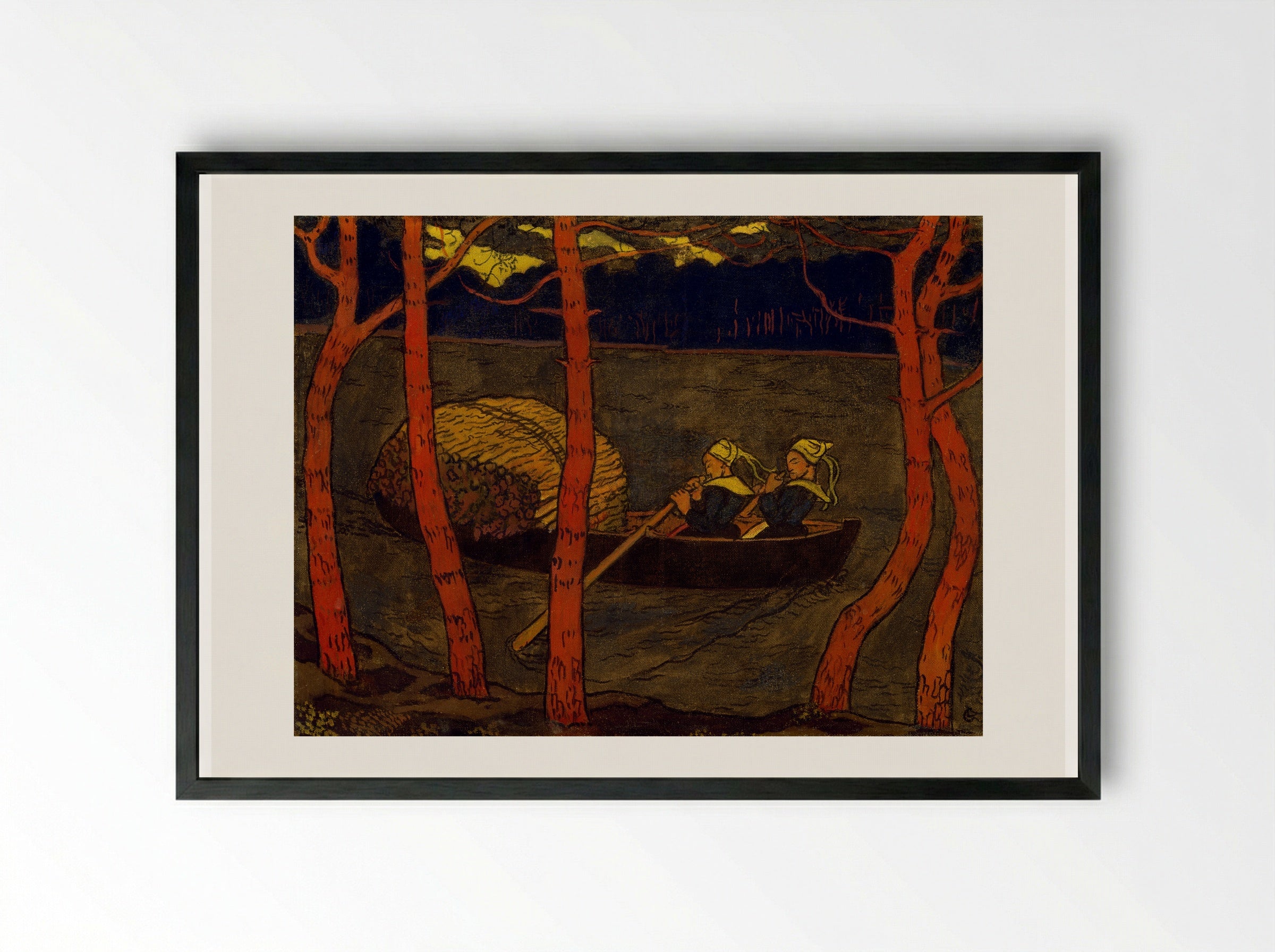 Boatwomen in Brittany - Georges Lacombe - Framed Print Black