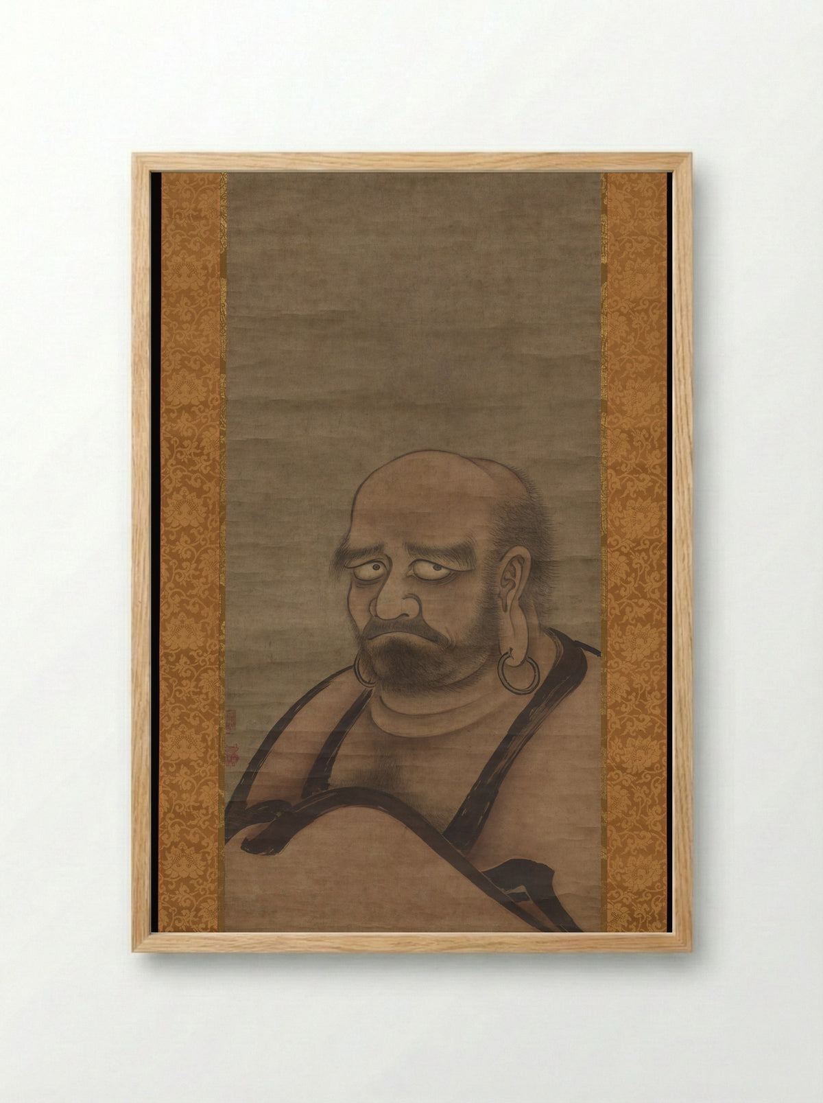 Bodhidharma in Red Robes - Kano Masanobu - Framed Print Wood