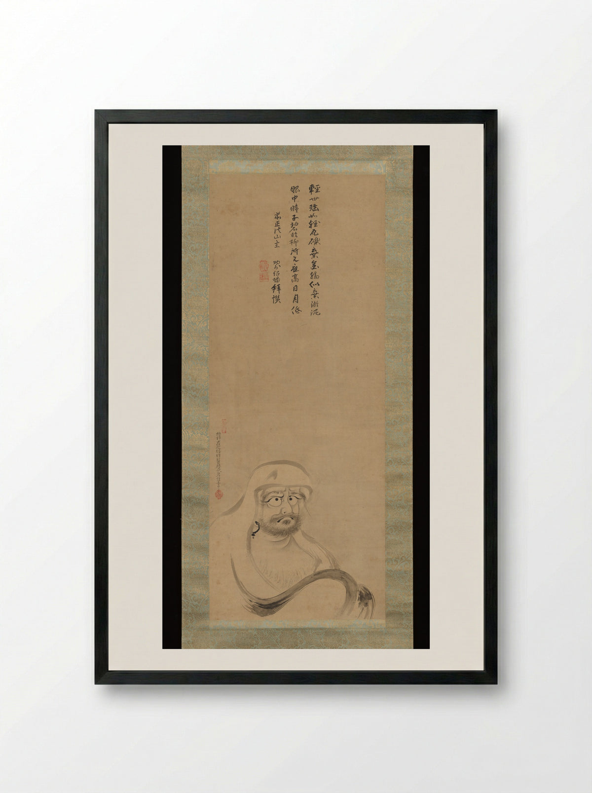 Bodhidharma - Kano Takanobu - Framed Print Black