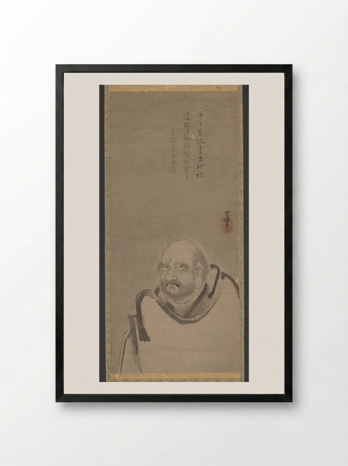 Bodhidharma - Unkei Eii - Framed Print Black