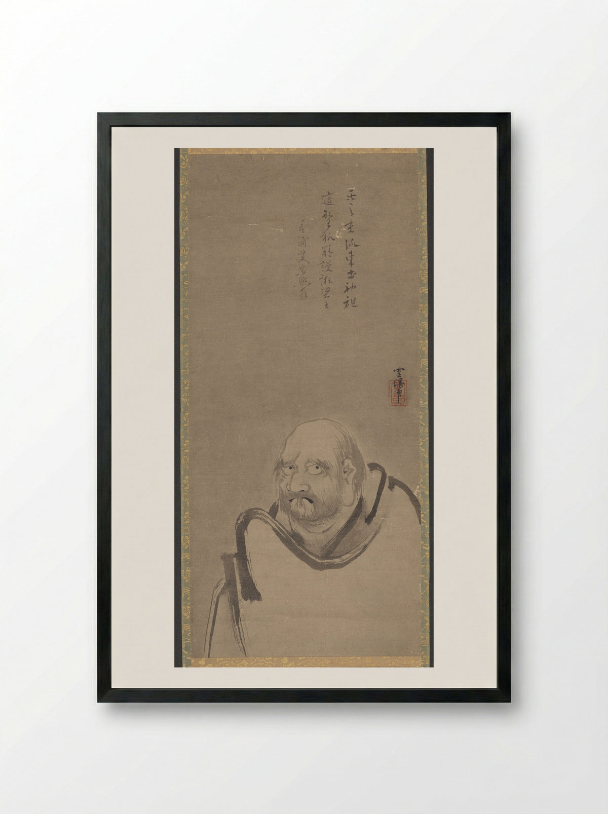 Bodhidharma - Unkei Eii - Framed Print Black