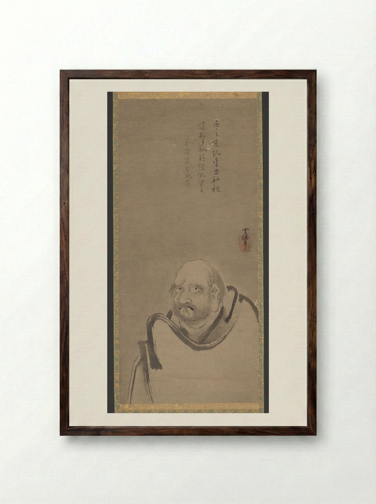 Bodhidharma - Unkei Eii - Framed Print Dark Wood