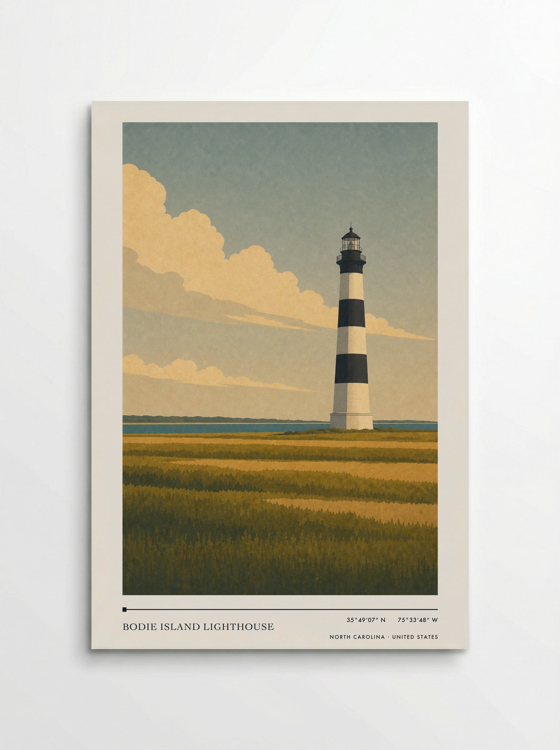 Bodie Island Lighthouse Travel Poster Artwork - Poster