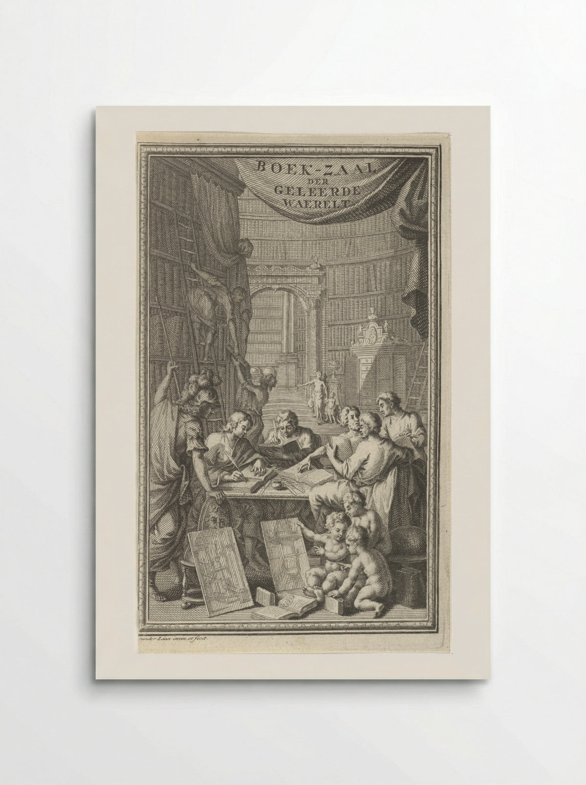 Boek-zaal der geleerde waerelt - Adriaen van der Laan - Poster