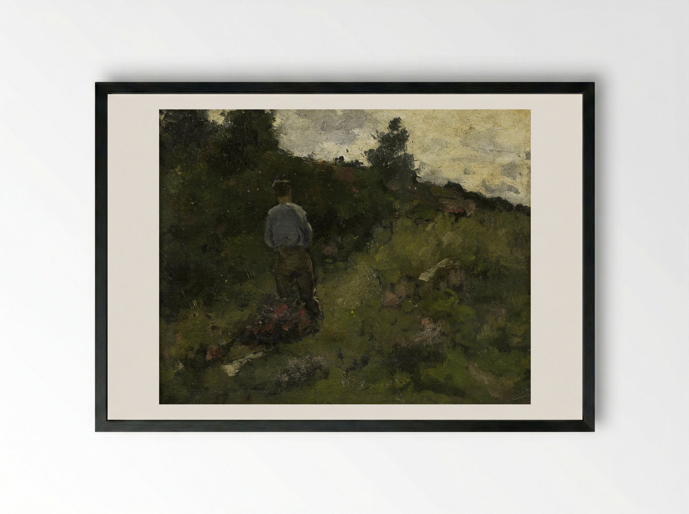 Boer bij een bosrand - Richard Nicolaüs Roland Holst - Framed Print Black