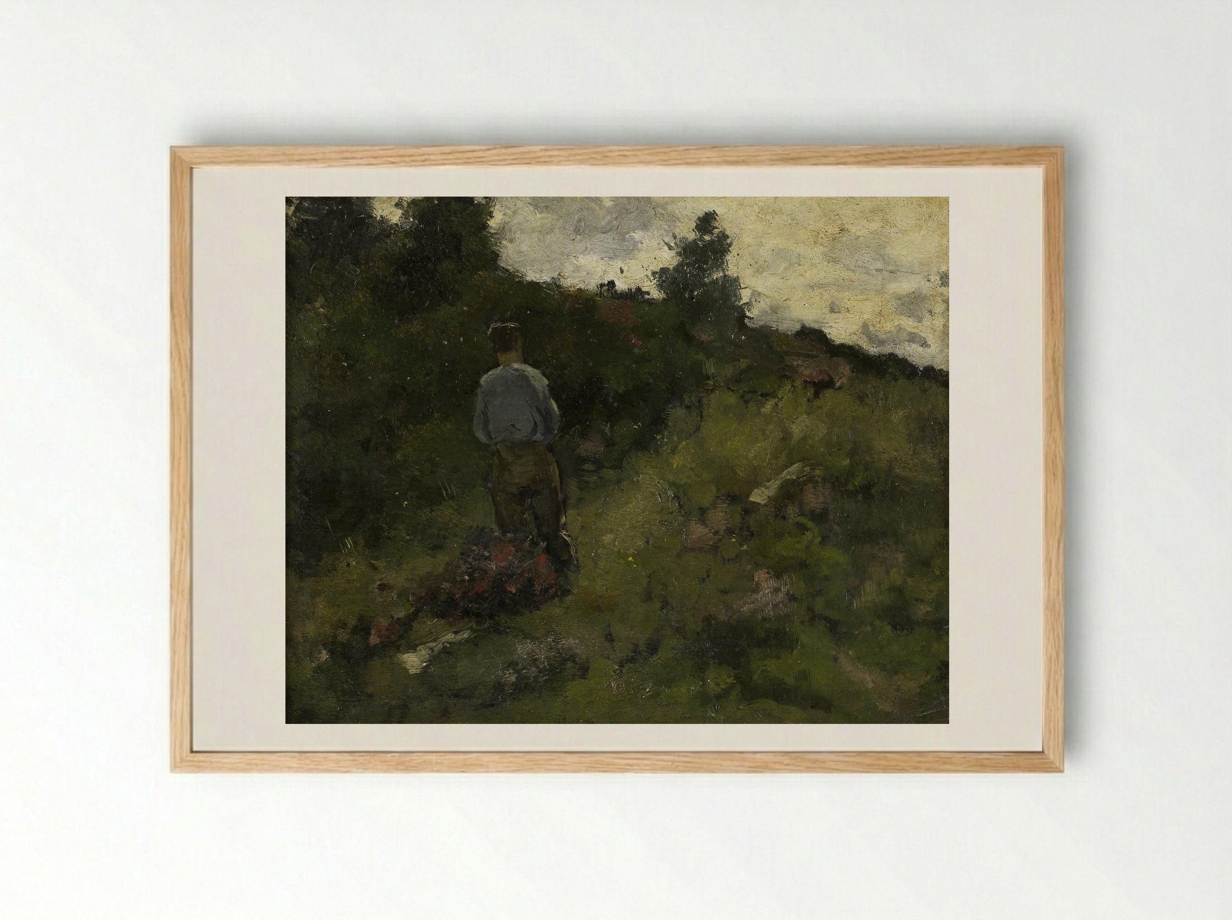 Boer bij een bosrand - Richard Nicolaüs Roland Holst - Framed Print Wood