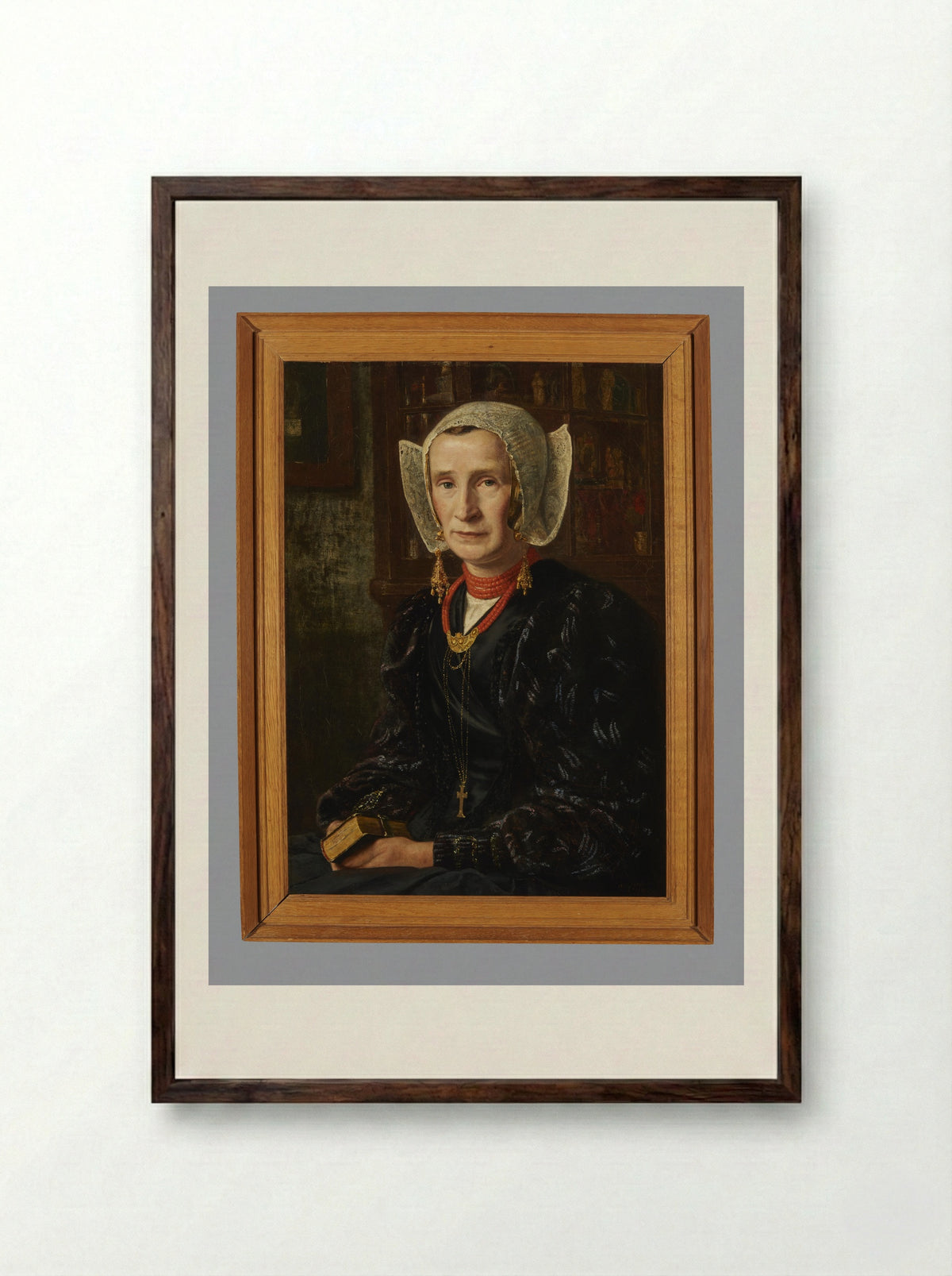 Boer uit Laren - Martinus van Regteren Altena - Framed Print Dark Wood