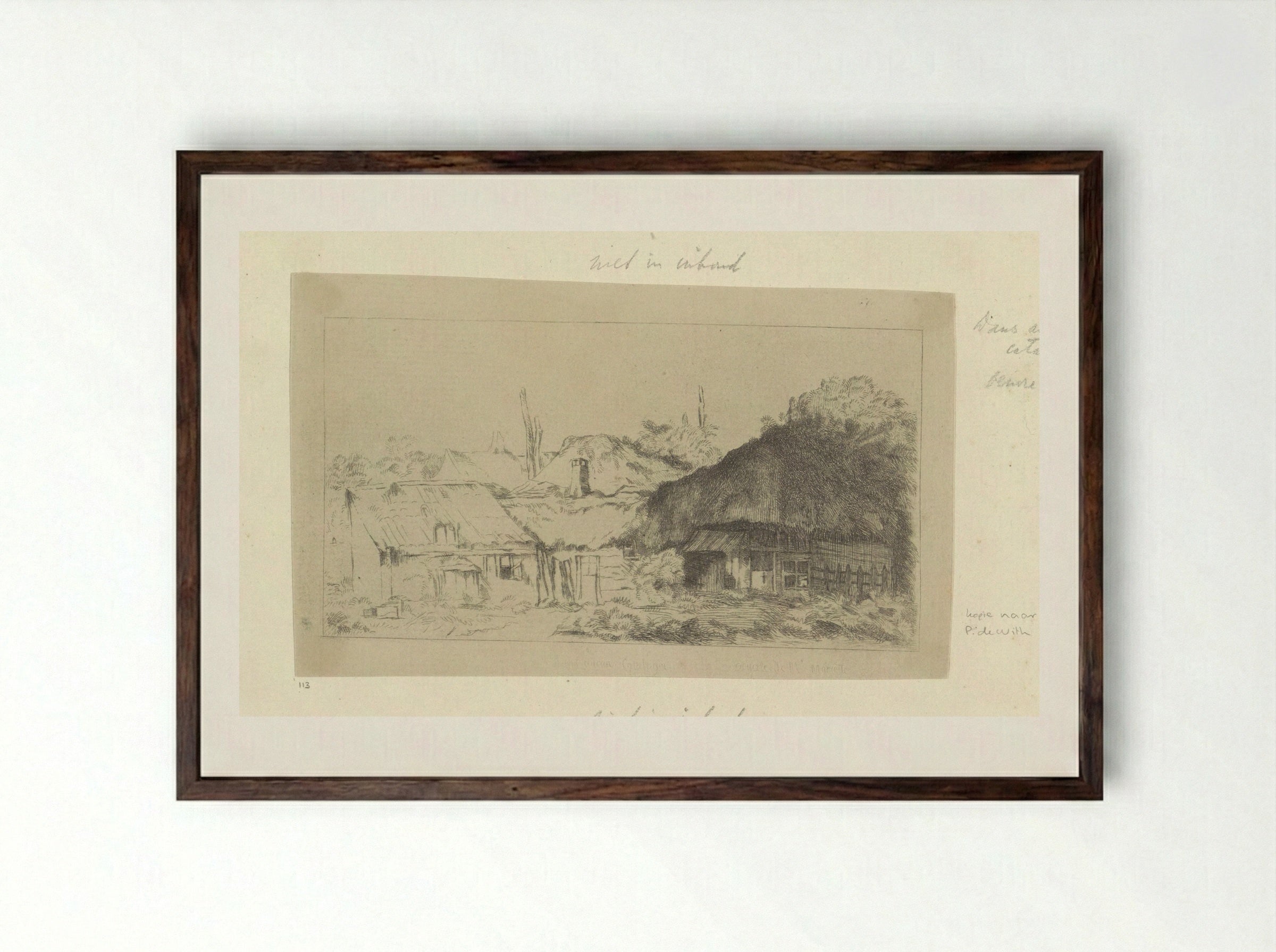 Boerderij (Farmhouse) - Henry Louis Basan - Framed Print Dark Wood