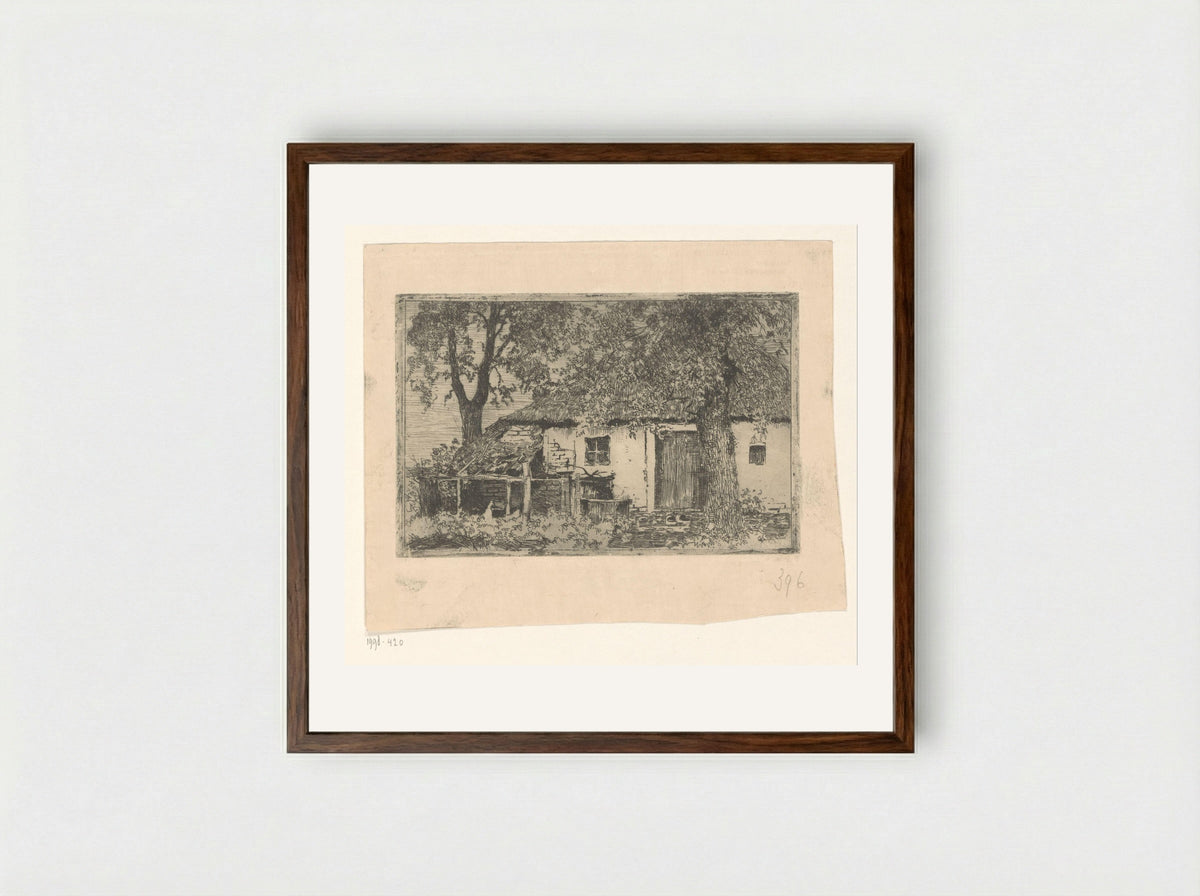Boerderij (Farmhouse) - Cornelis Vreedenburgh - Framed Print Dark Wood