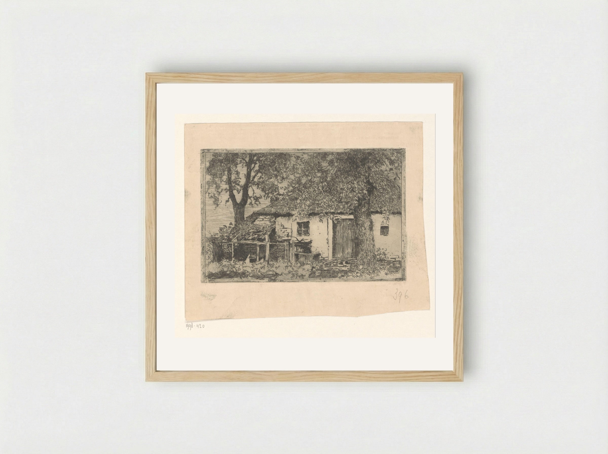 Boerderij (Farmhouse) - Cornelis Vreedenburgh - Framed Print Wood