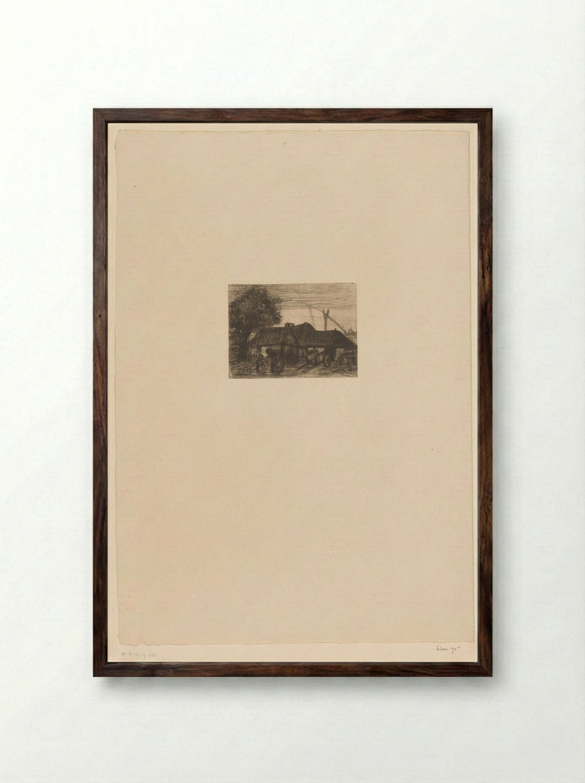 Boerderij in de Kempen - Jakob Smits - Framed Print Dark Wood