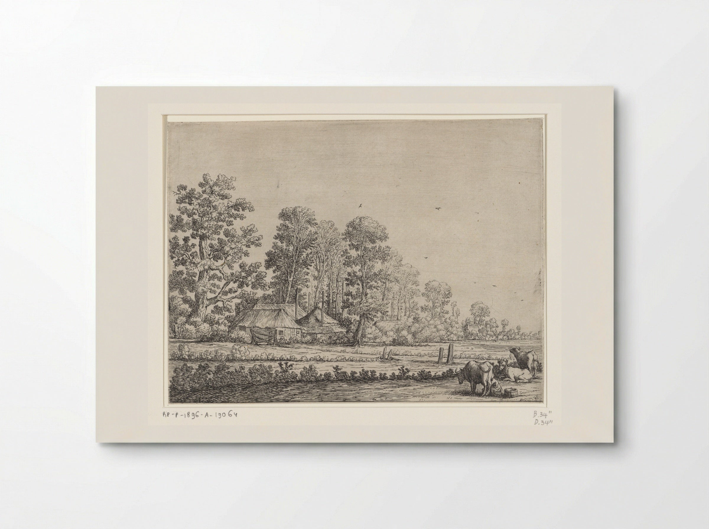 Boerderij met koeienmelkster - Herman Saftleven - Poster