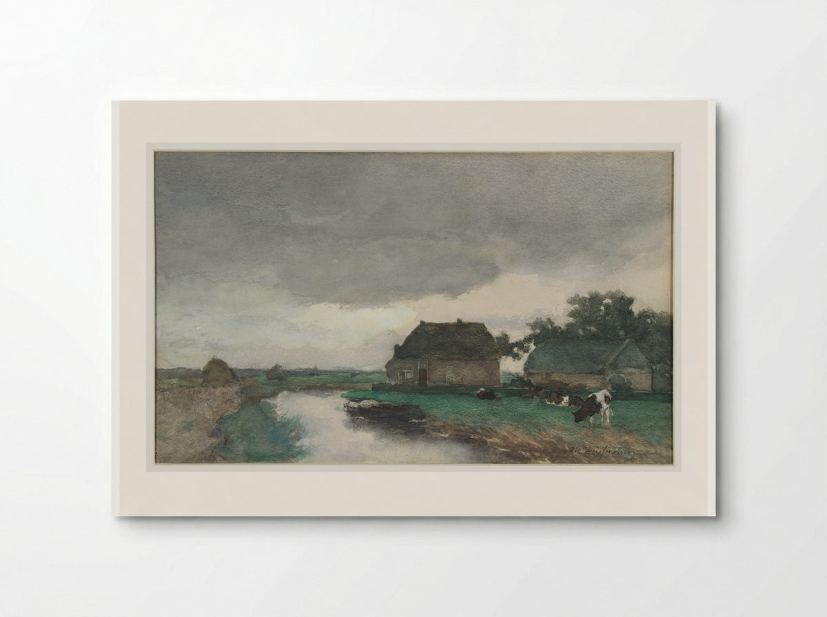 Boerderij met schuur aan een vaart - Johan Hendrik Weissenbruch - Poster