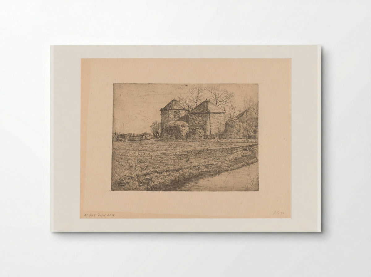 Boerderij met twee hooischuren - Pieter Dupont - Poster