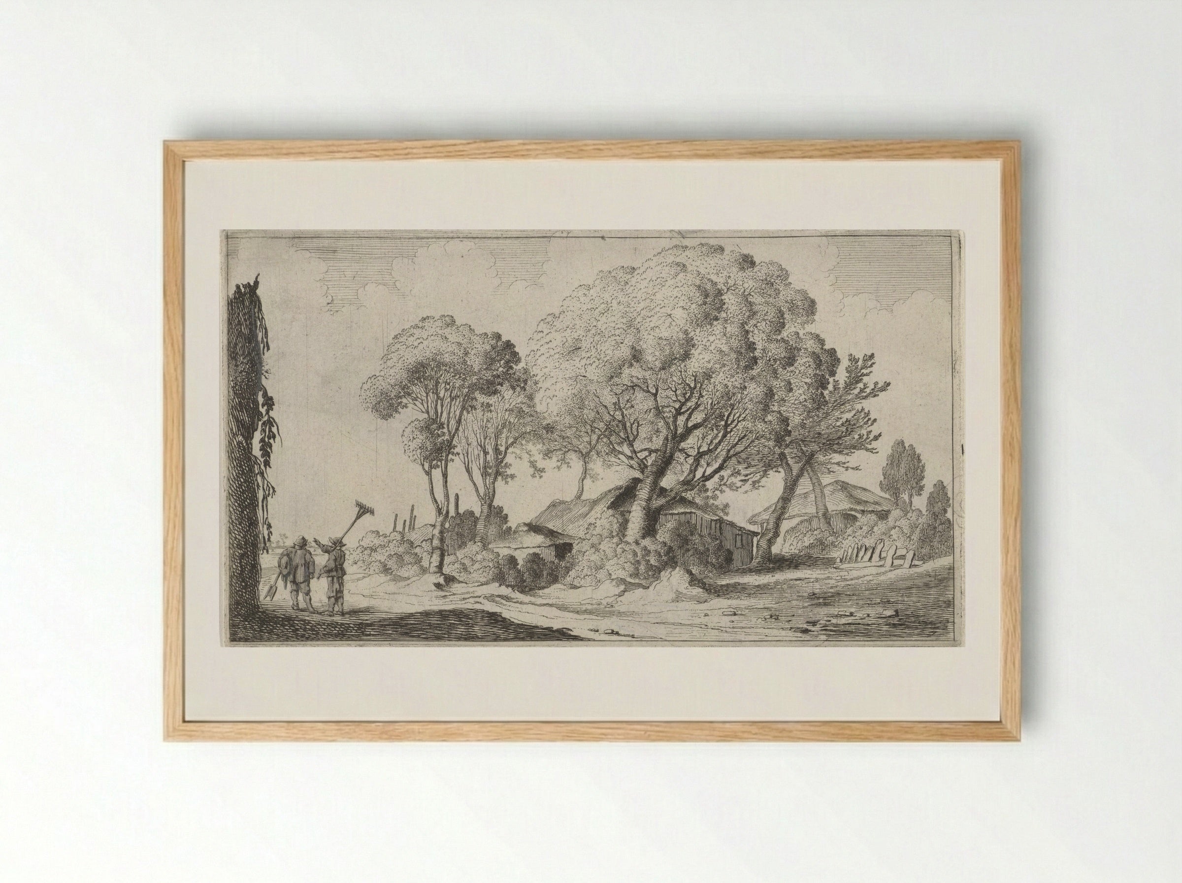 Boerderijen tussen bomen - Gillis van Scheyndel (I) - Framed Print Wood