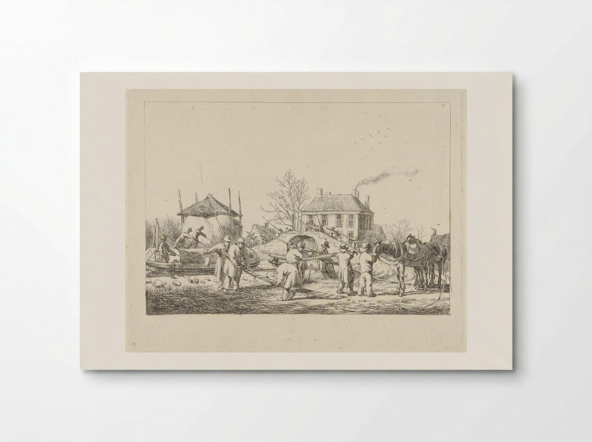 Boeren bevestigen een weg, beleg van Naarden 1813-1814 - Pieter Gerardus van Os - Poster