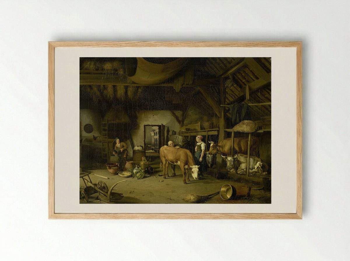 Boerendeel (Farm Interior) - James de Rijk - Framed Print Wood