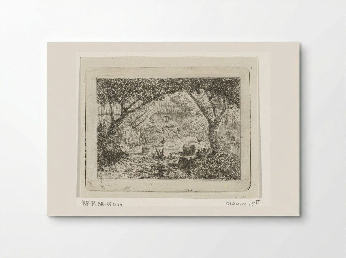 Boerenerf met kippen (Farmyard with Chickens) - Joseph Hartogensis - Poster