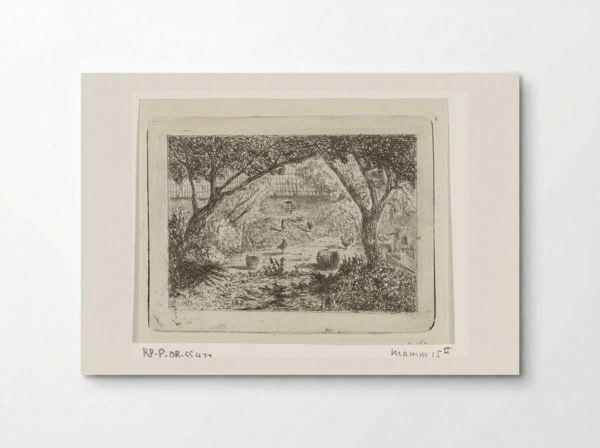 Boerenerf met kippen (Farmyard with Chickens) - Joseph Hartogensis - Poster