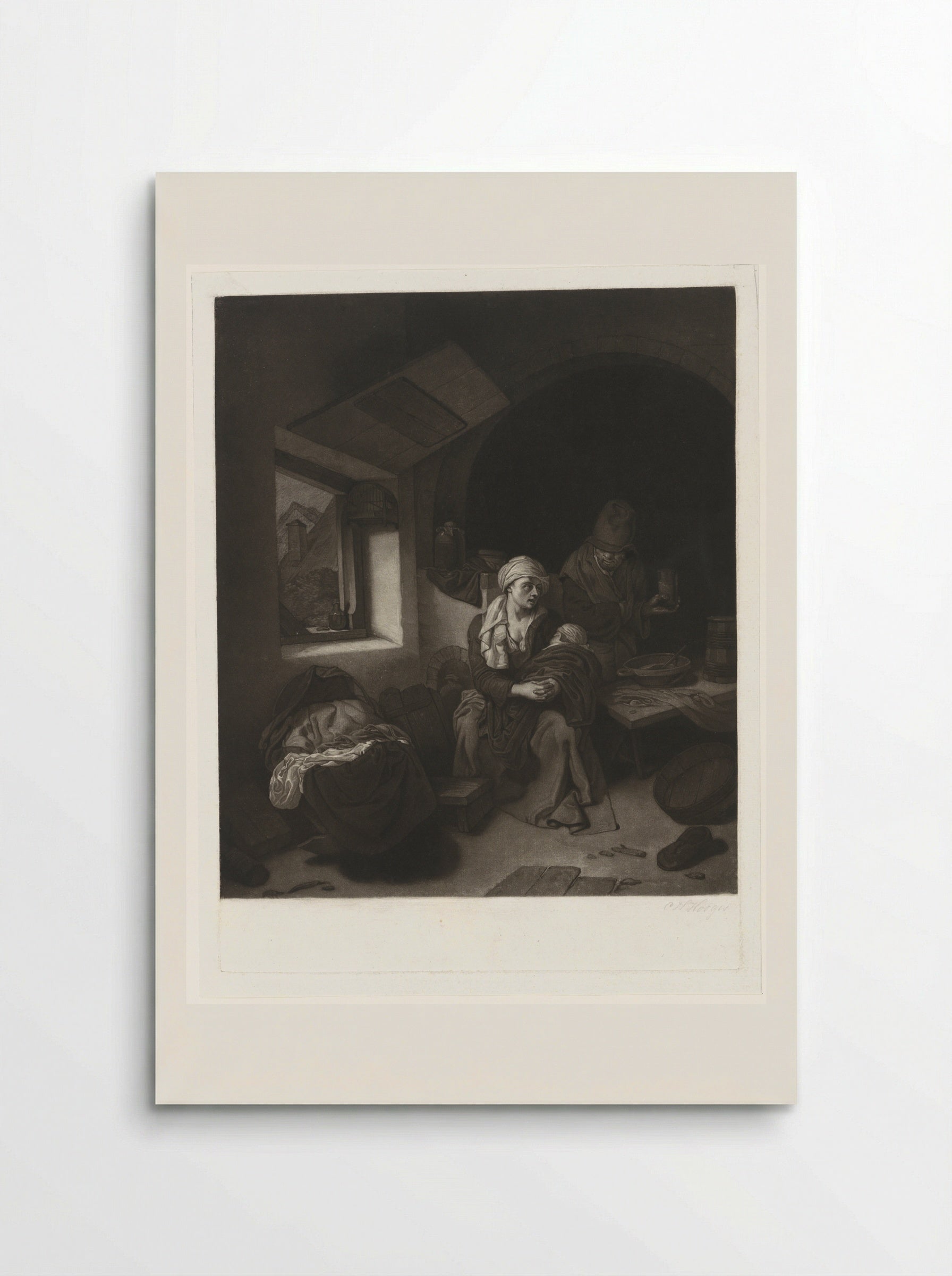 Boerenfamilie in interieur - Charles Howard Hodges - Poster