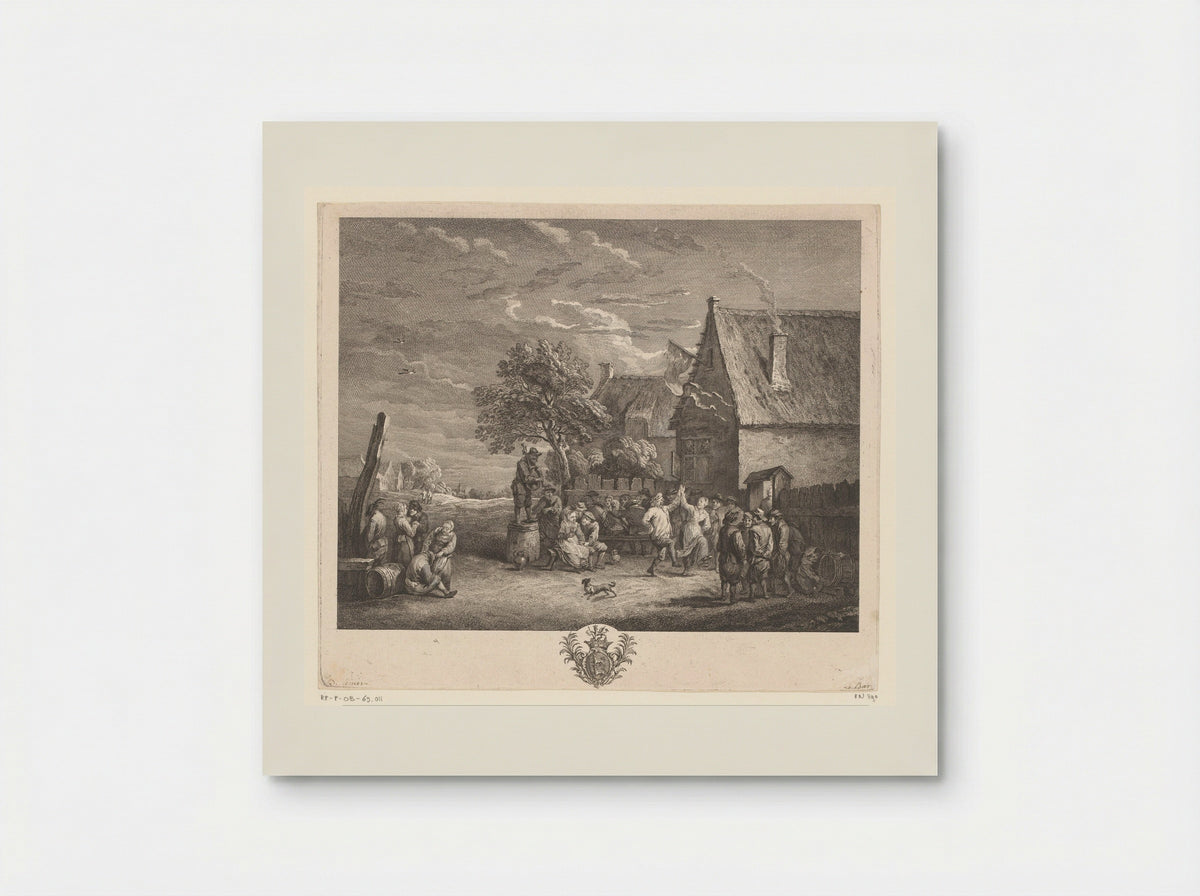 Boerenfeest voor een herberg - Jacques-Philippe Le Bas - Poster