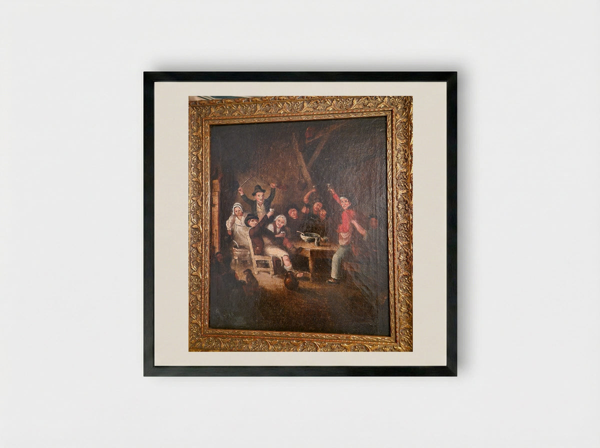 Boerengezelschap - Egbert van Heemskerck (I) - Framed Print Black