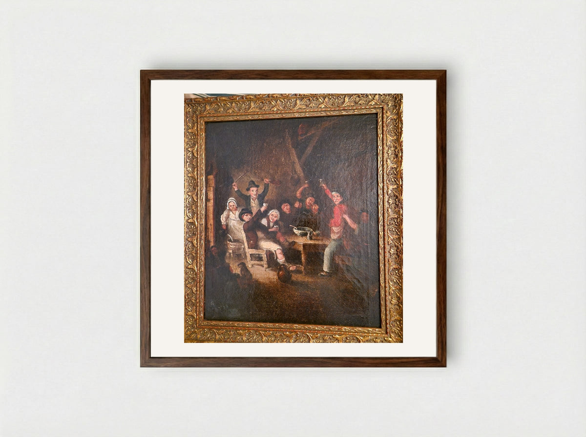 Boerengezelschap - Egbert van Heemskerck (I) - Framed Print Dark Wood