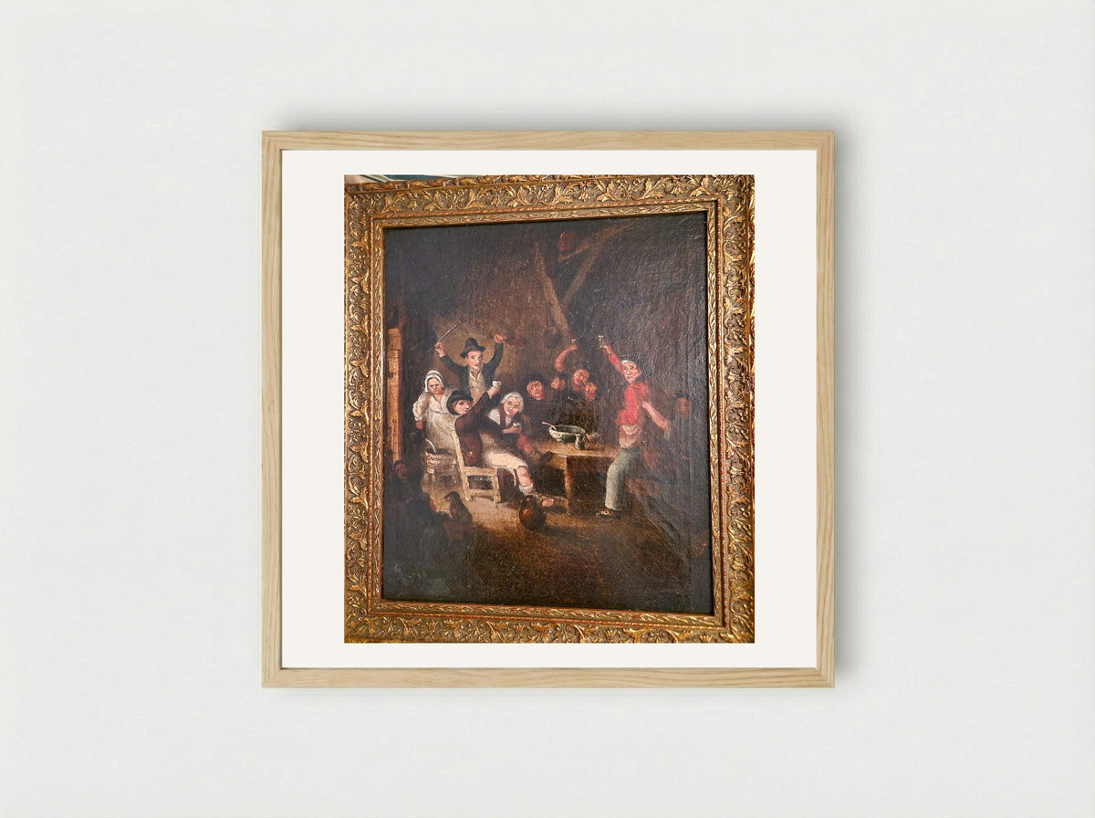 Boerengezelschap - Egbert van Heemskerck (I) - Framed Print Wood