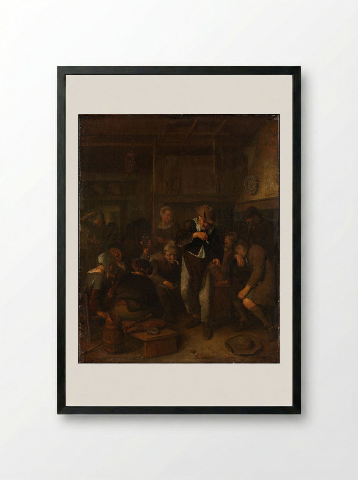 Boerenherberg (Peasant Inn) - Richard Brakenburg - Framed Print Black