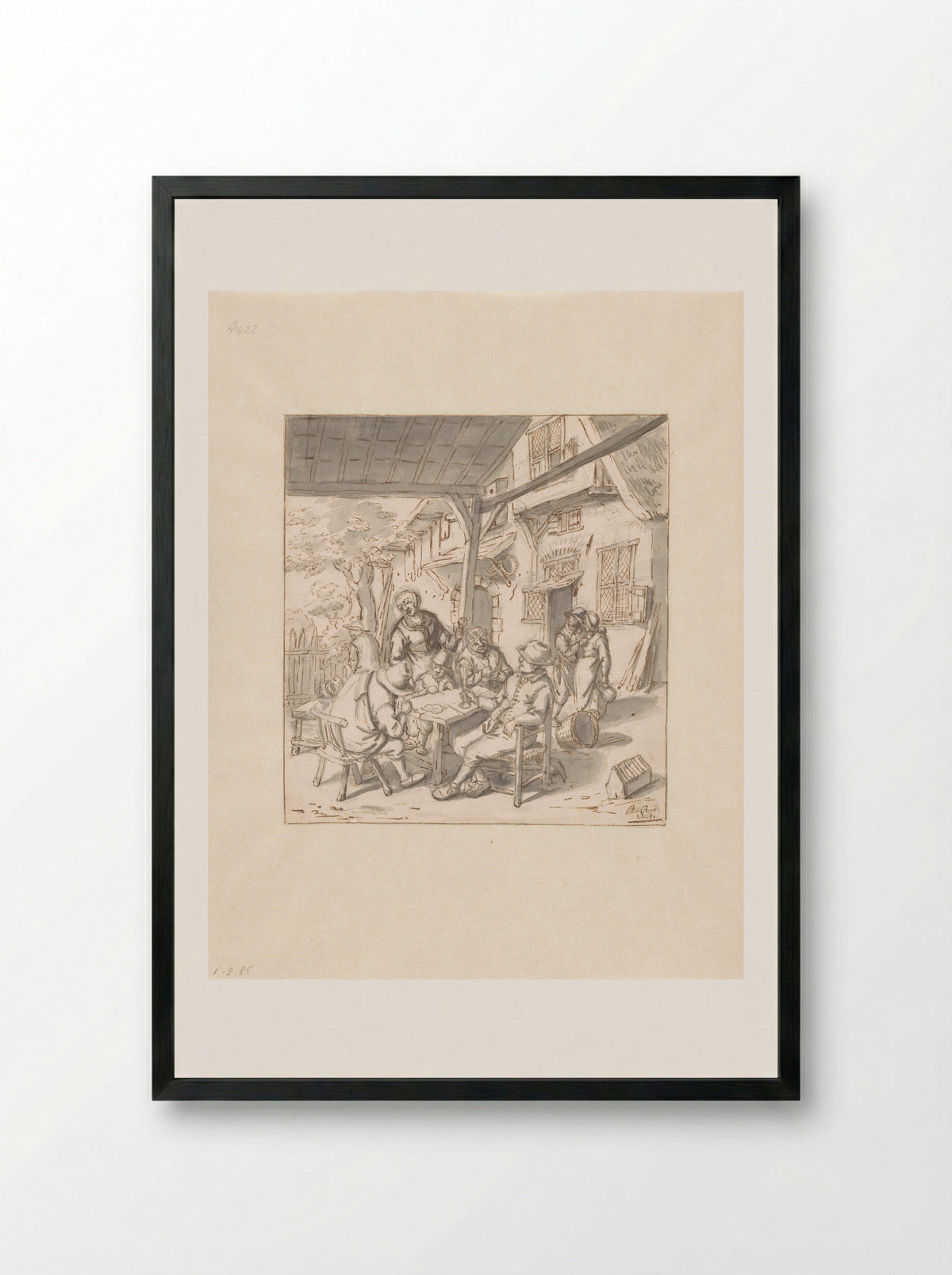 Boerenherberg - Johannes de Groot - Framed Print Black
