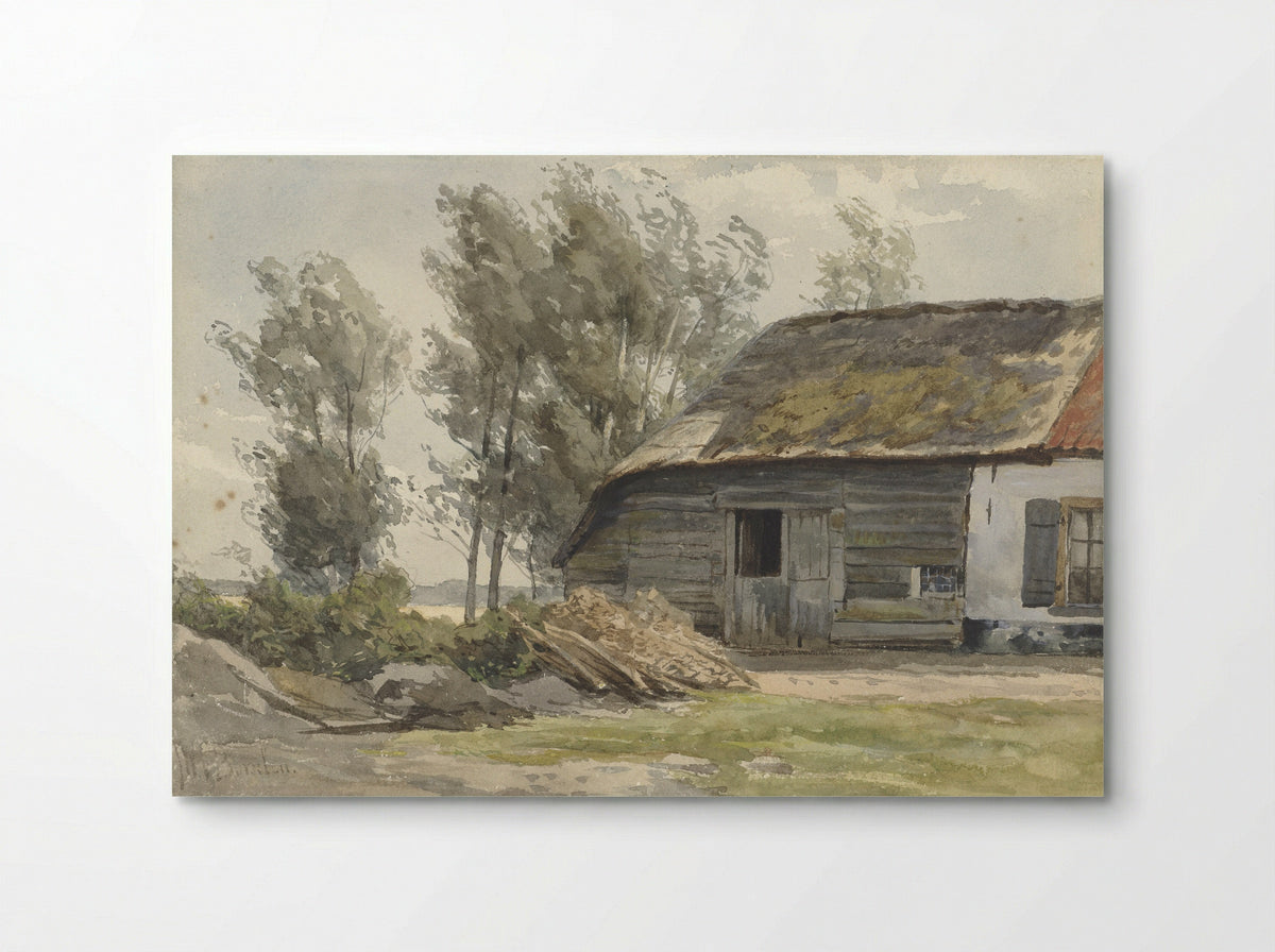 Boerenhofstede met schuur - Jan Willem van Borselen - Poster