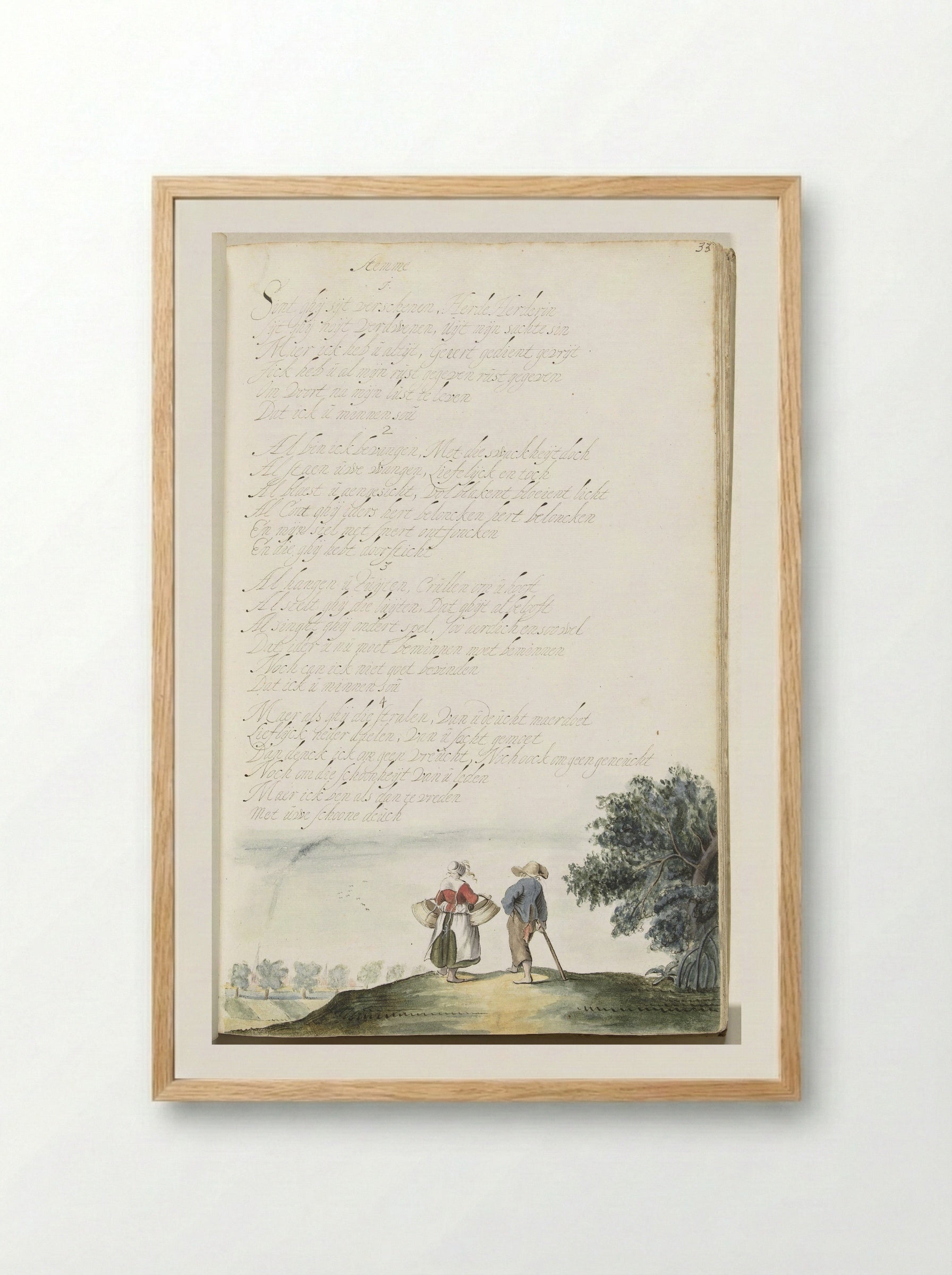 Boerenpaar, van achteren - Gesina ter Borch - Framed Print Wood