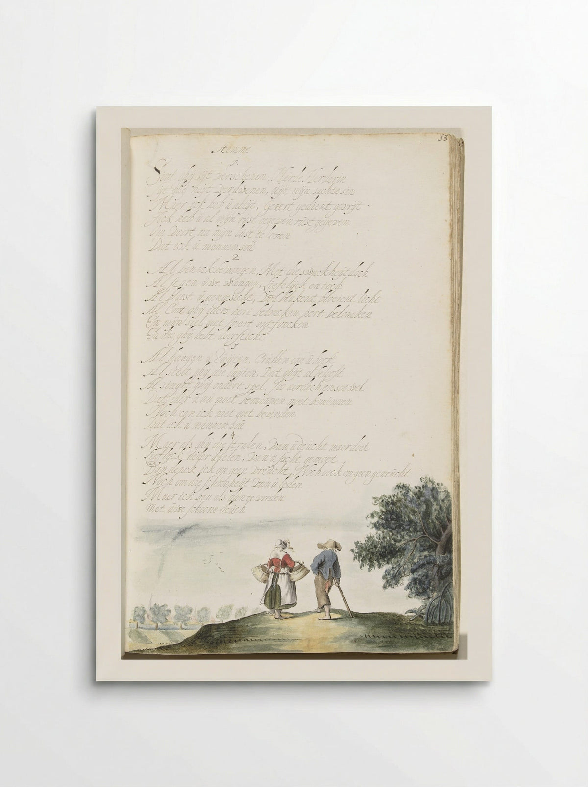 Boerenpaar, van achteren - Gesina ter Borch - Poster