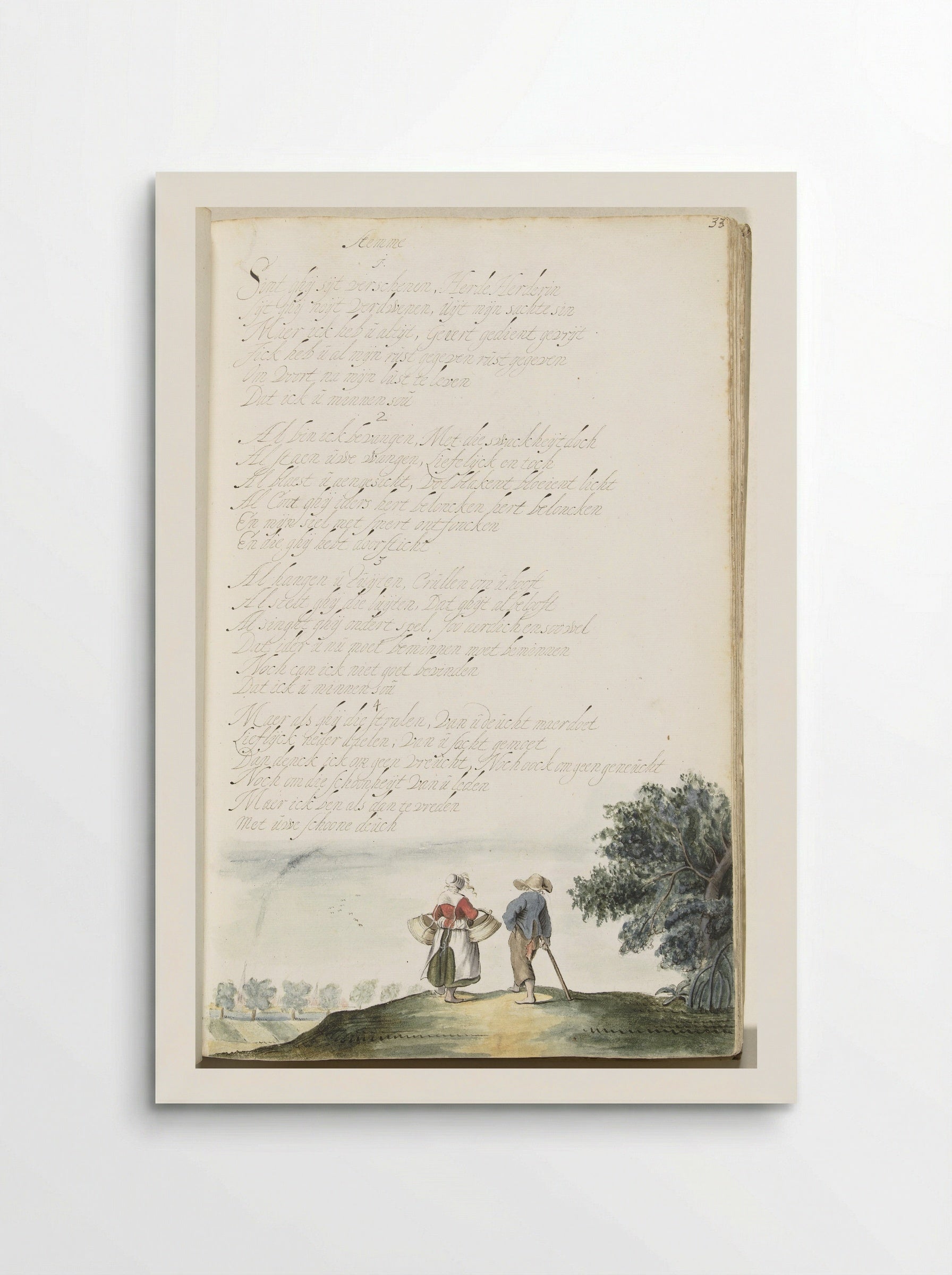 Boerenpaar, van achteren - Gesina ter Borch - Poster