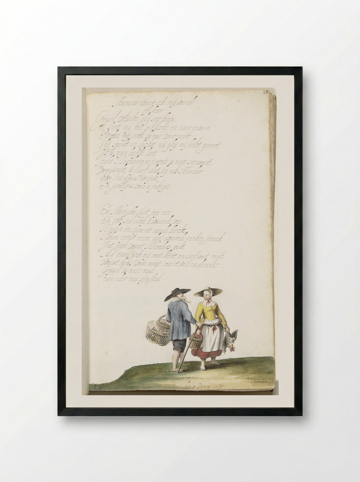 Boerenpaar - Gesina ter Borch - Framed Print Black