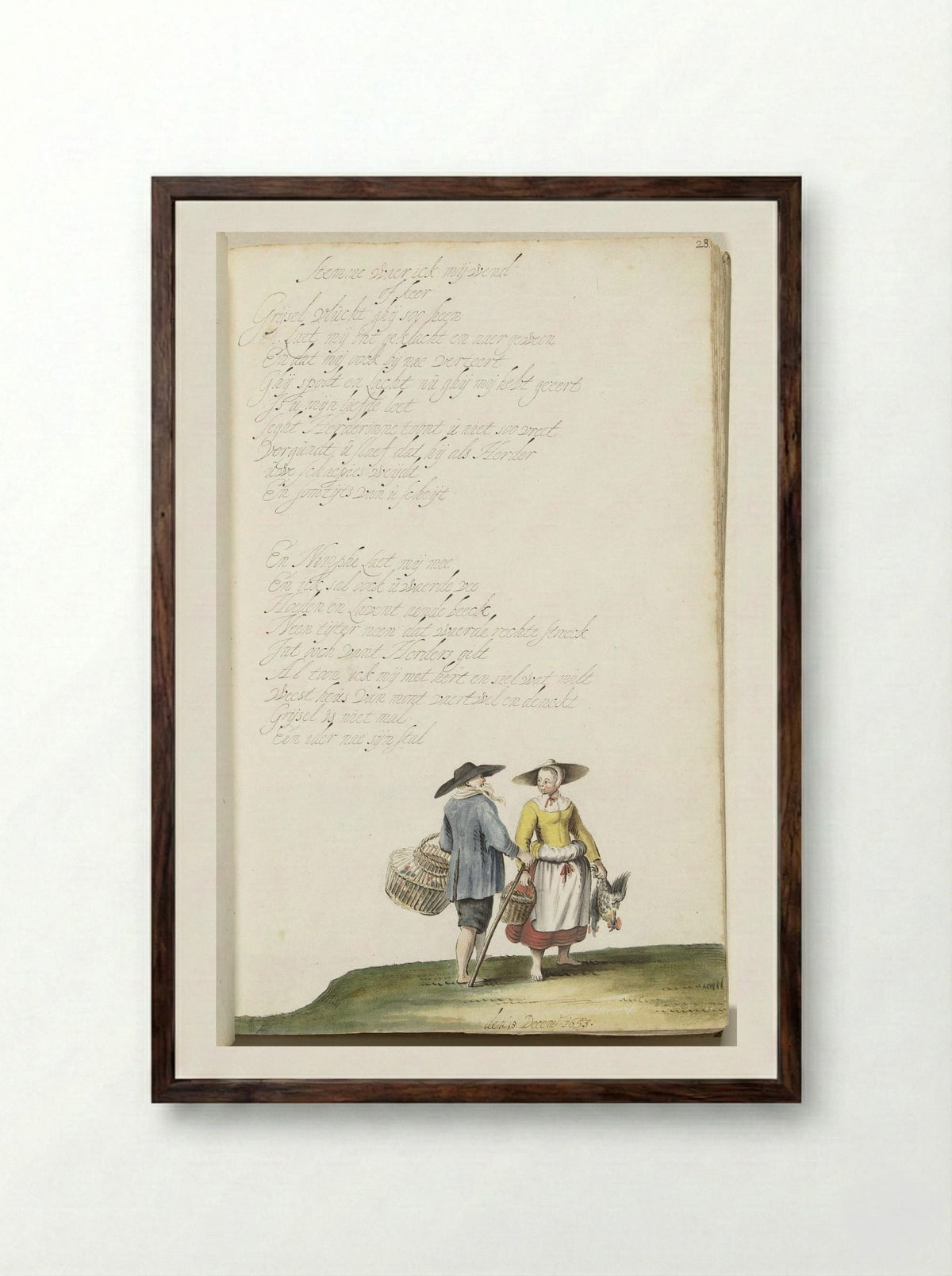 Boerenpaar - Gesina ter Borch - Framed Print Dark Wood
