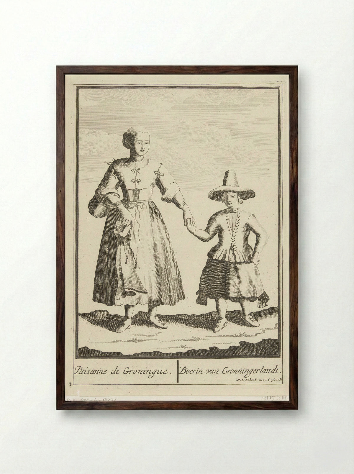 Boerin van Groningerlandt - Pieter van den Berge - Framed Print Dark Wood