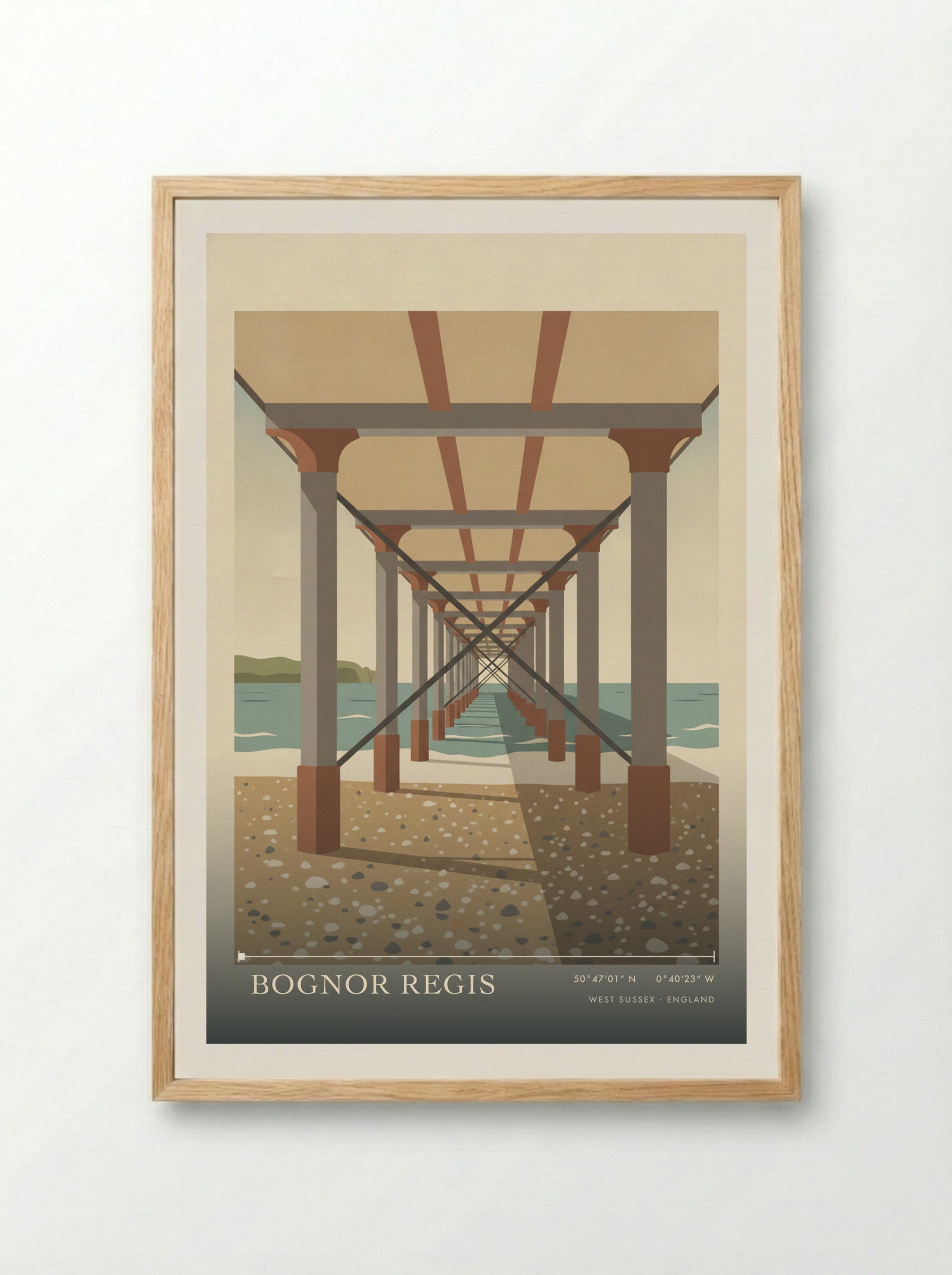 Bognor Regis West Sussex England Travel Poster - Framed Print Wood