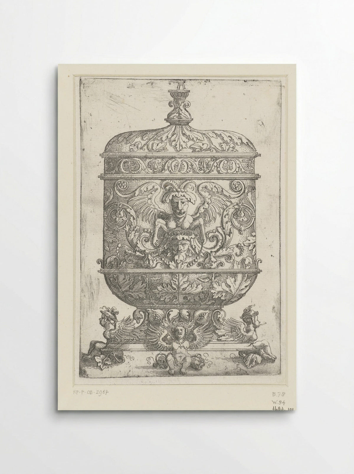 Bokaal met groteskenversiering - Nicoletto da Modena - Poster