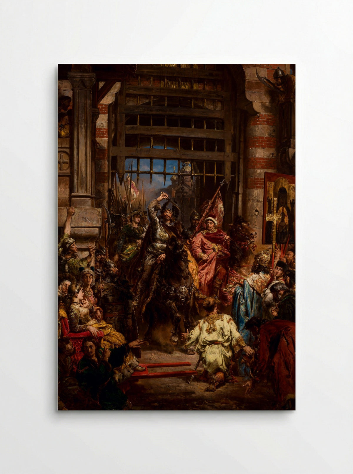 Boleslaw the Brave with Sviatopolk at the Golden Gate in Kiev - Jan Matejko - Poster