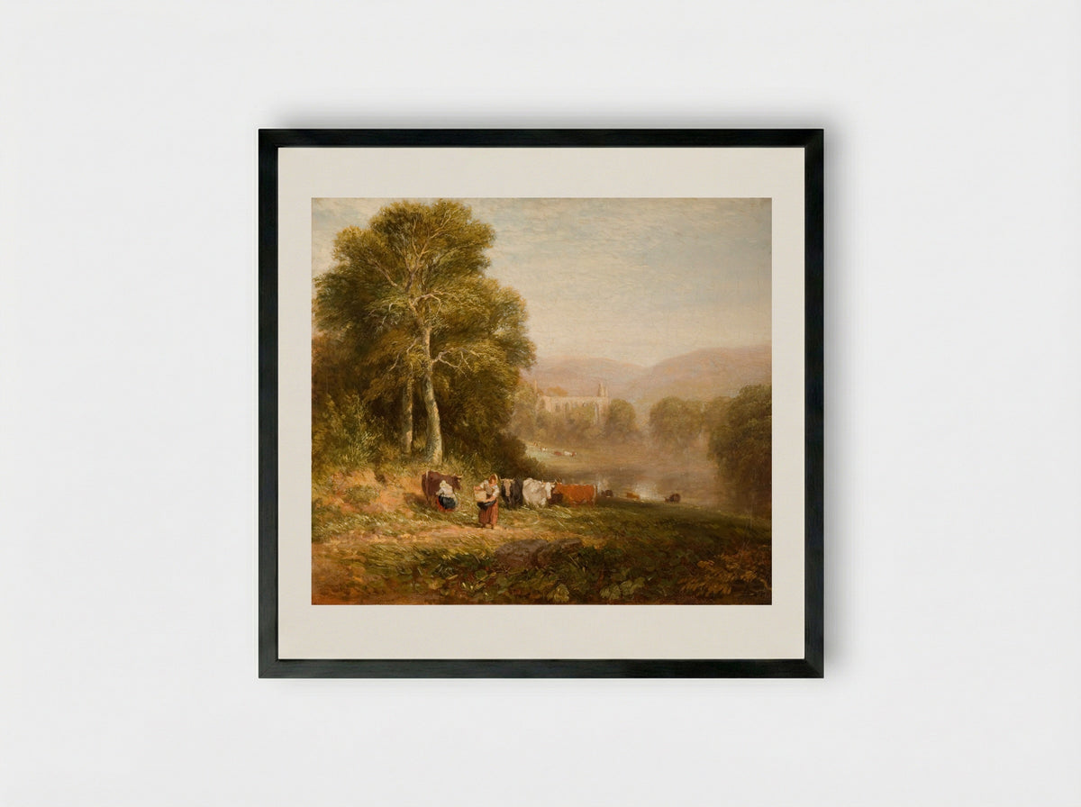 Bolton Abbey - David Cox - Framed Print Black