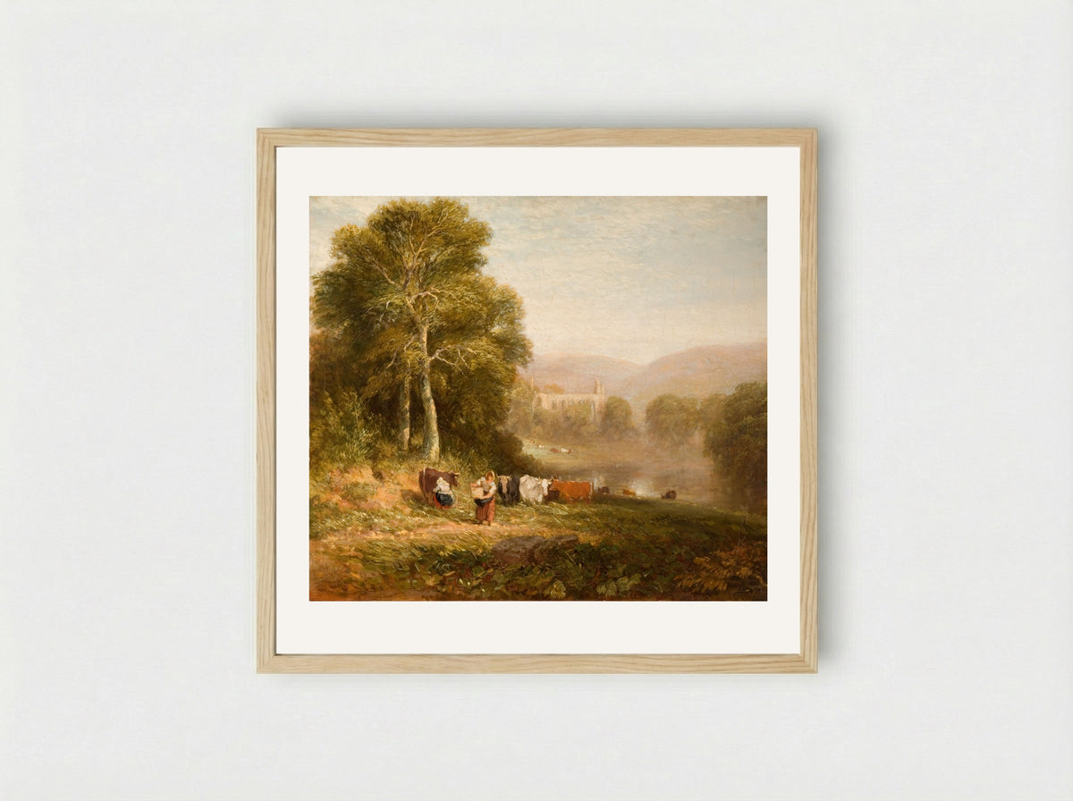 Bolton Abbey - David Cox - Framed Print Wood