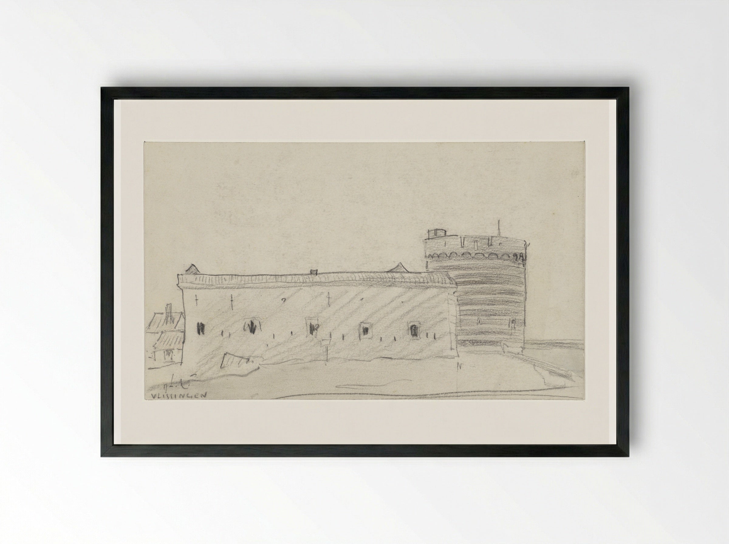 Bolwerk te Vlissingen - Adolf le Comte - Framed Print Black
