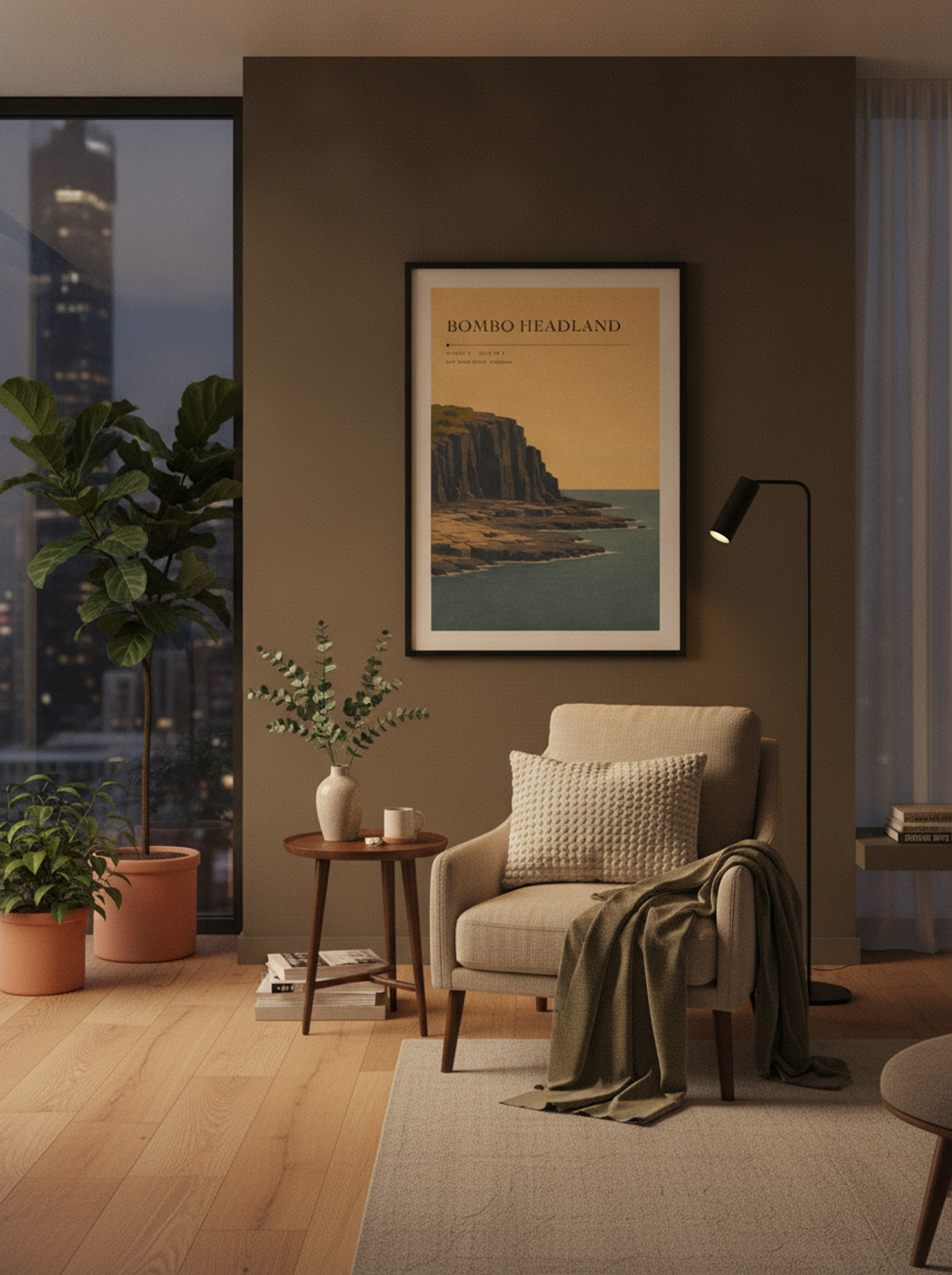 Bombo Headland Travel Poster Artwork - Lifestyle