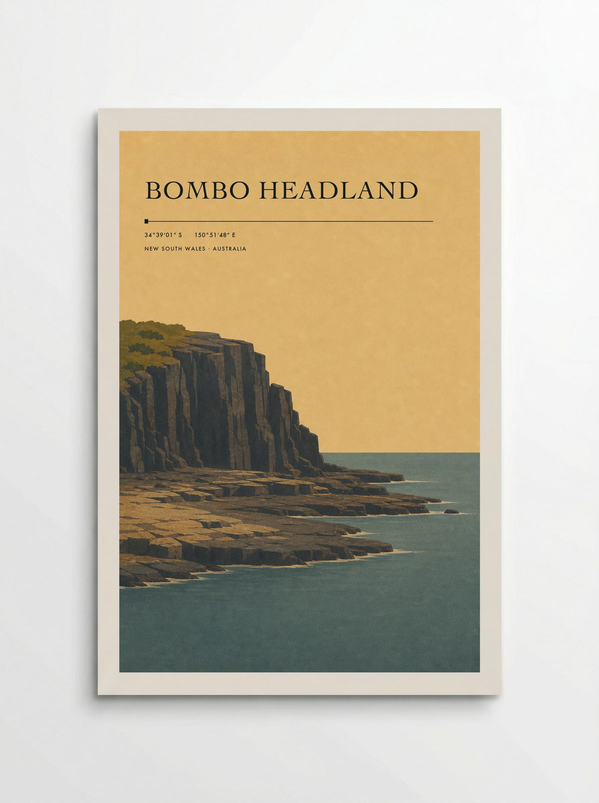 Bombo Headland travel poster print