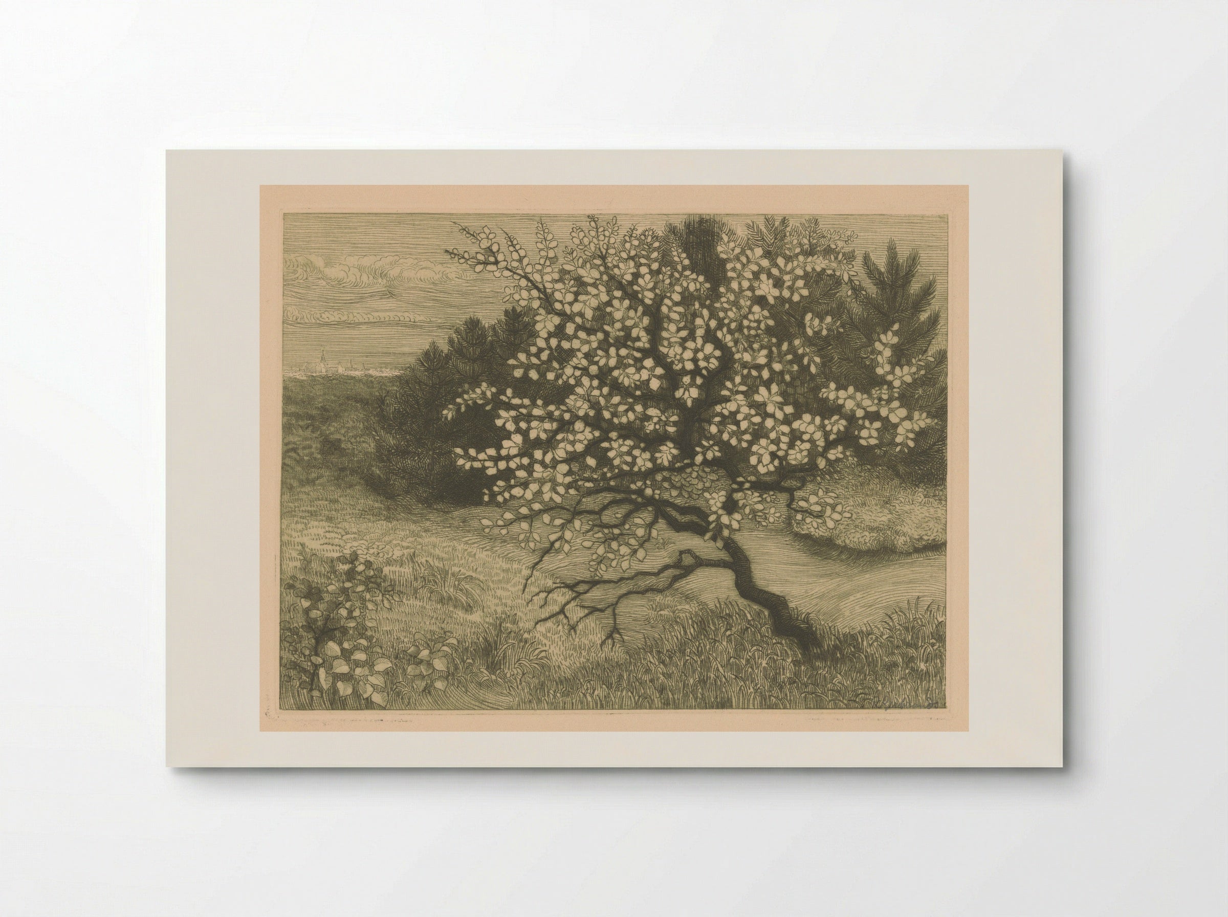 Bomen in een glooiend landschap - Roelf Gerbrands - Poster