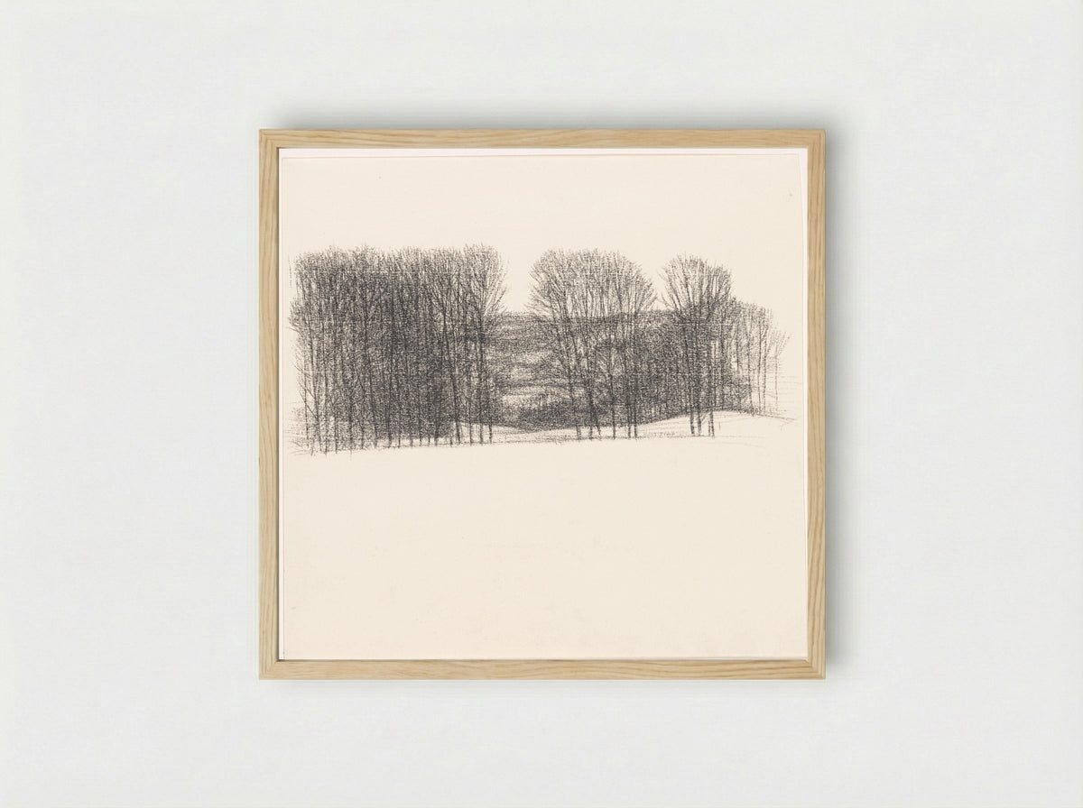 Bomen in glooiend landschap - Kees Stoop - Framed Print Wood