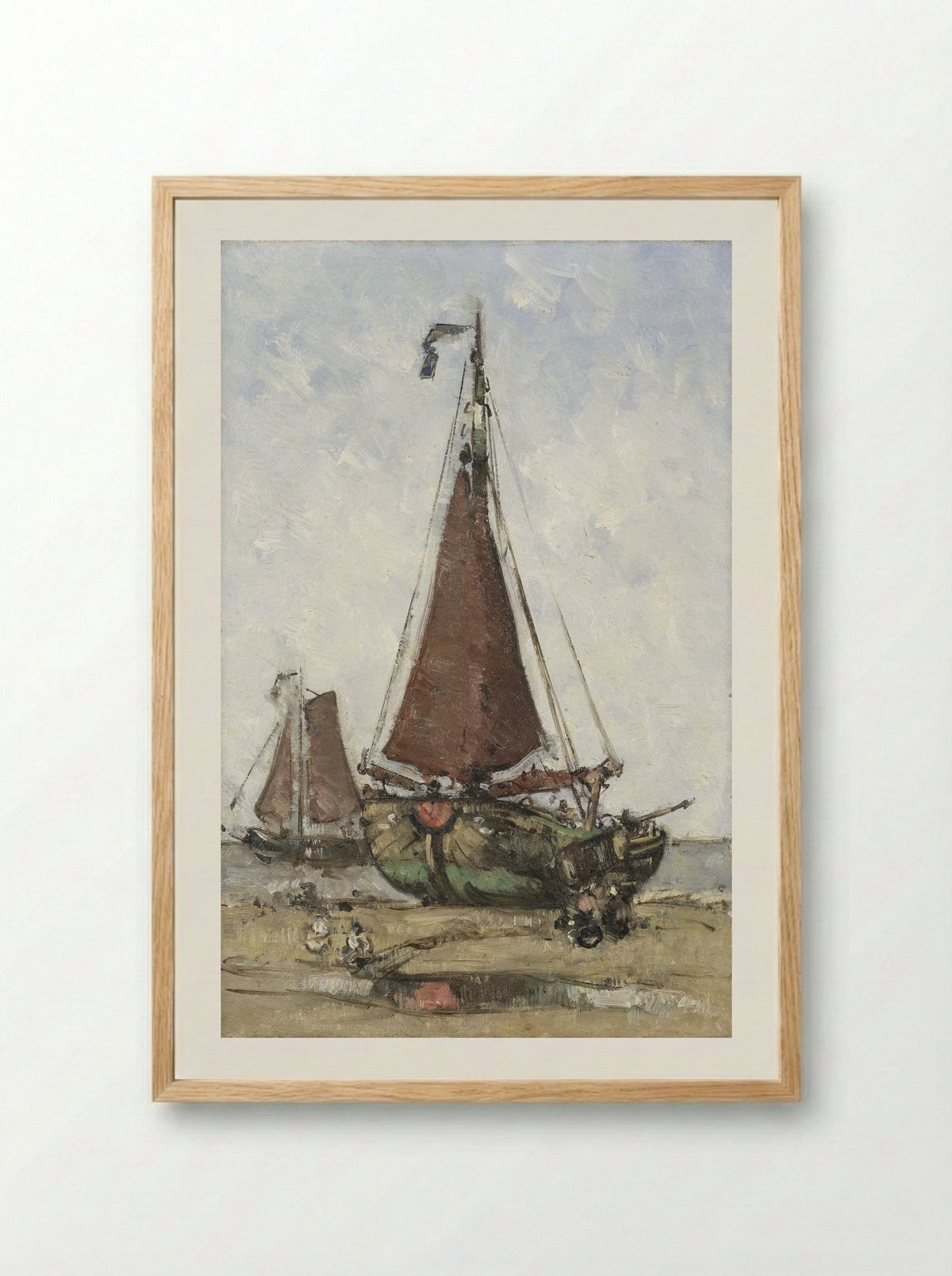 Bomschuit op het strand - Joannes Barnardus Antonius Maria Westerwoudt - Framed Print Wood