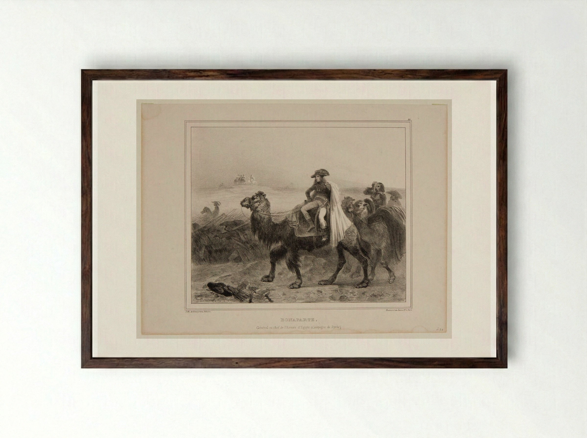 Bonaparte, Général en chef de l'Armée d'Égypte - Denis-Auguste-Marie Raffet - Framed Print Dark Wood
